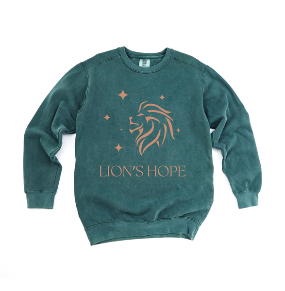 Lion's Hope Crew Sweatshirt Blue Spruce 1566