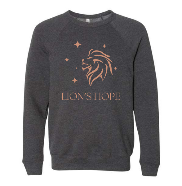 Lion's Hope Crew Sweatshirt Heather Dark Gray