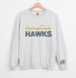 PTO Adult Crew Outline Text Sweatshirt 18000 Ash