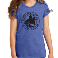 Town Line Girls Tee DT6001YG Royal Blue Turn and Burn