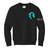 Town Line Gildan Crew Youth or Adult Black with Aqua