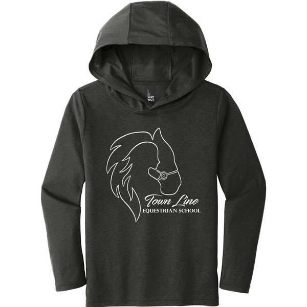 Town Line Hooded Long Sleeve Tee Adult or Youth White Logo