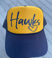 PTO Hawks Foam Trucker Hat Navy & Yellow