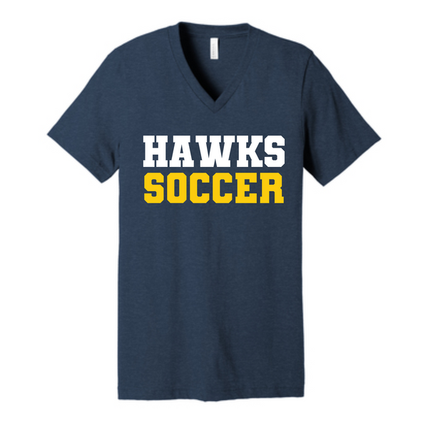 Hermantown Soccer Adult V Neck Tee 3005 Block