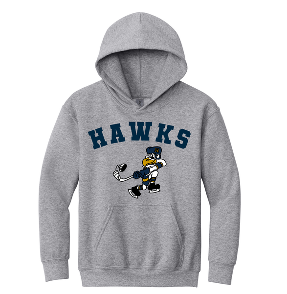 Fund A Hawk YOUTH Hockey Hoodie 18500B Sport Gray