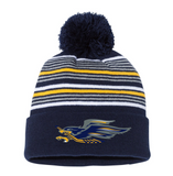 Fund A Hawk Striped Pom Beanie