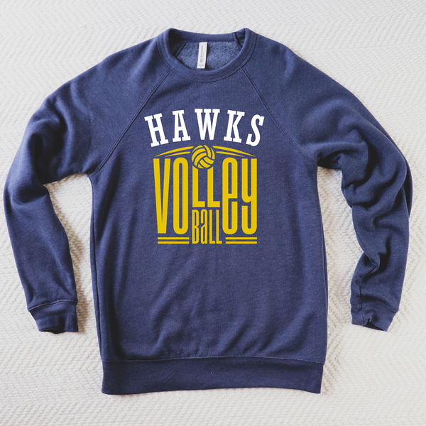 Hermantown Volleyball Adult Crew Curved Bella