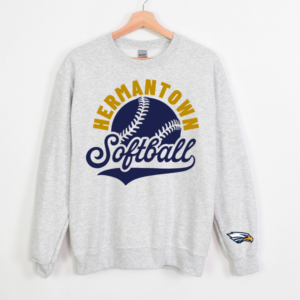 Hermantown Softball Adult Sweatshirt 18000 Ash Grey