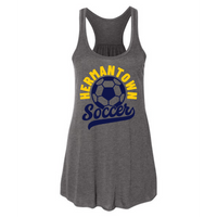 Hermantown Soccer Block Text Adult Racerback Tank 8800