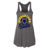 Hermantown Soccer Block Text Adult Racerback Tank 8800