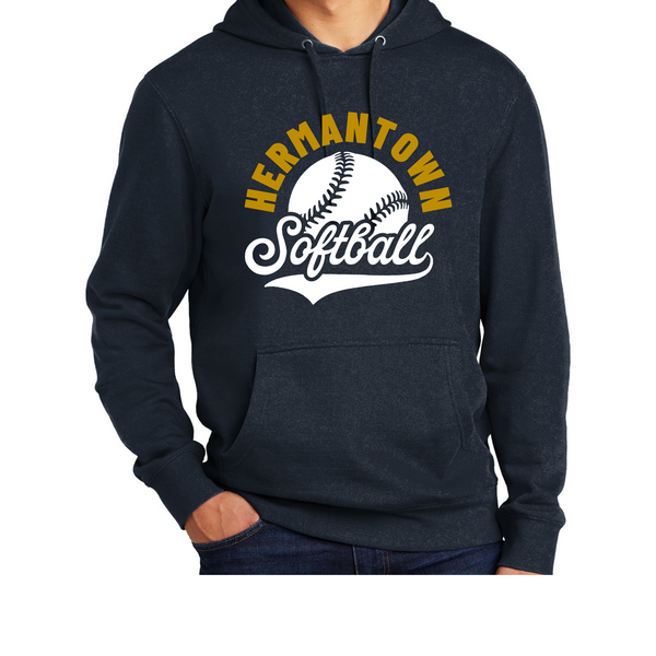 Hermantown Softball Adult Hoodie Curved DT6100 Navy