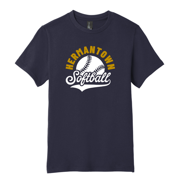 Hermantown Hawks Softball Youth Tee Curved DT6000Y