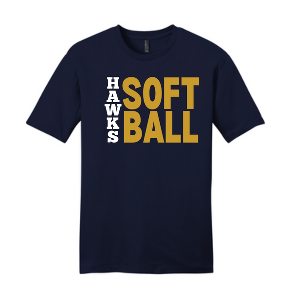 Hermantown Softball Adult Tee HAWKS DT6000