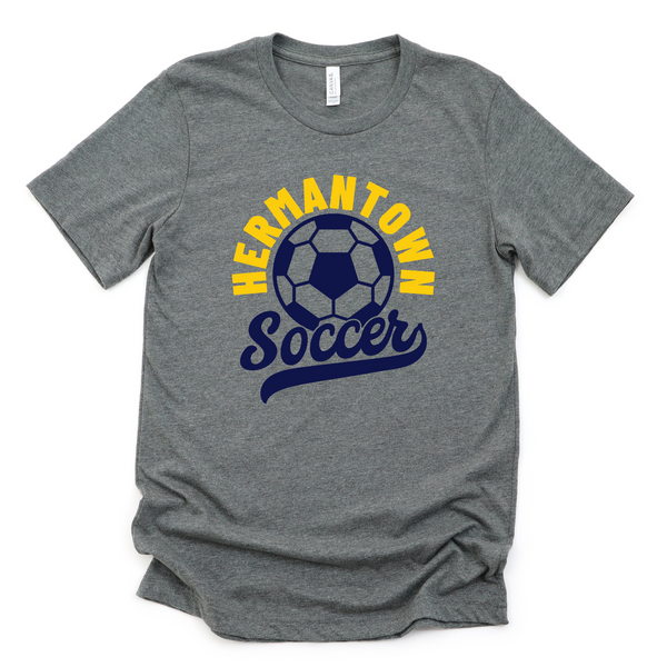 Hermantown Soccer Adult Tee 3001 Script