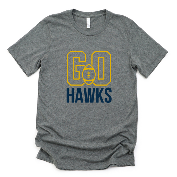 Football Adult Tee Bella GO HAWKS