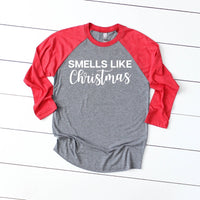 Smells Like Christmas Raglan Christmas Tees