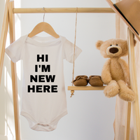 New Here Baby Onesie