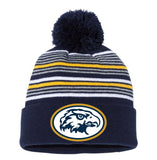 PTO Striped Pom Beanie